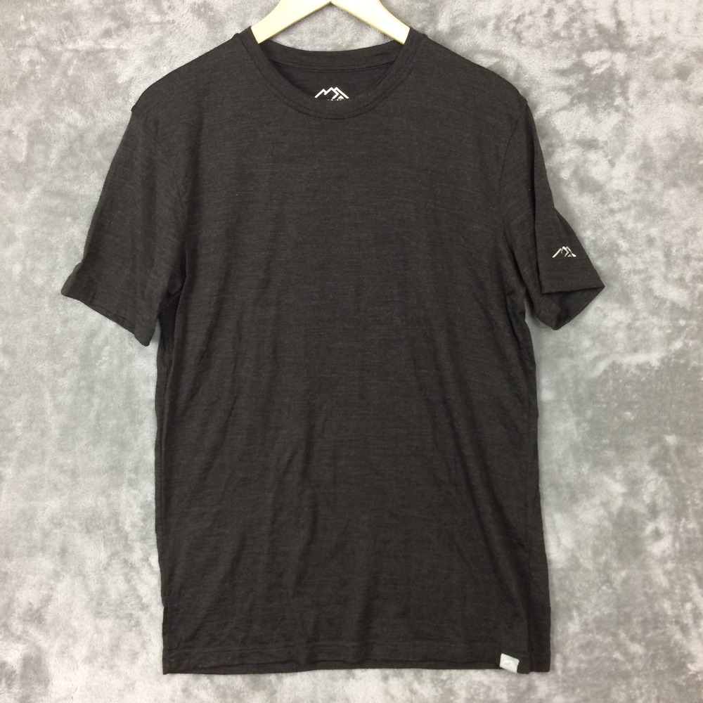 Merino Tech Shirt Mens Large Grey Short Sleeve Superfine Wool Base Layer Outdoor